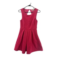 UA Los Angeles Pink Textured Fit Flare Mini Dress Cutout Back Sleeveless M