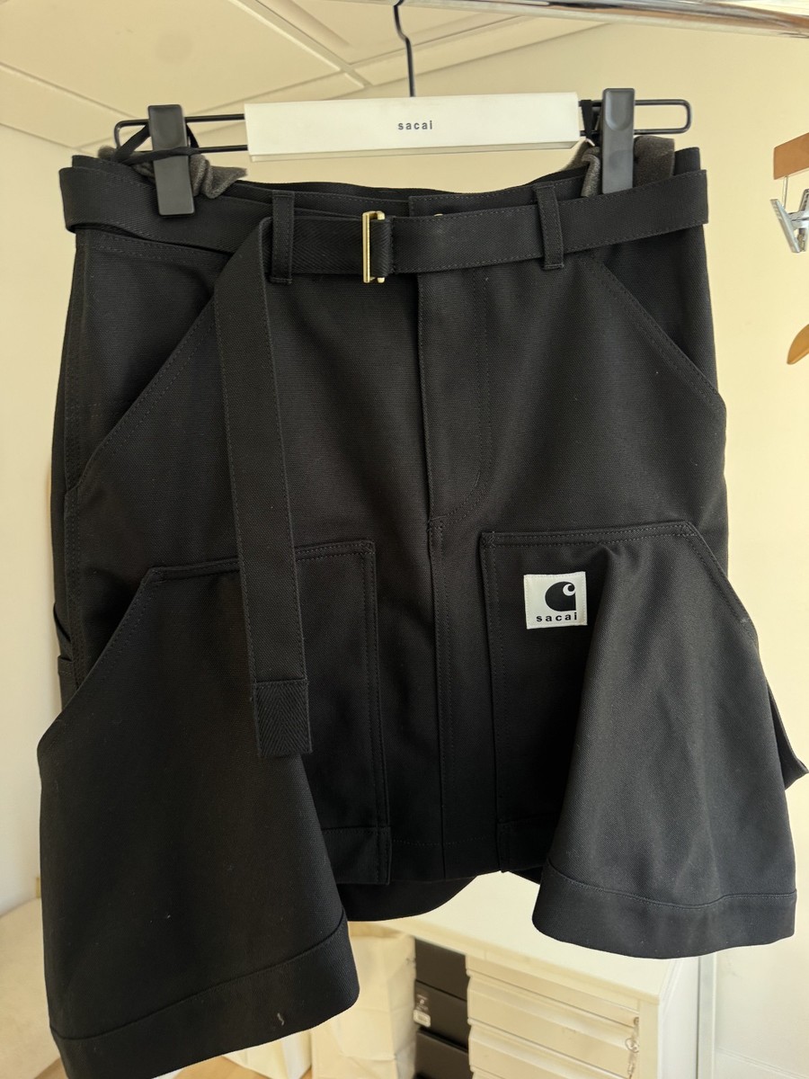 sacai x Carhartt WIP Cotton Canvas Mini Skirt / Black / Size 3