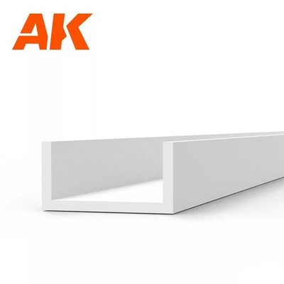 AK Interactive AK6556 - U Channel 4.0 width x 350mm - STYRENE STRIP - Neu