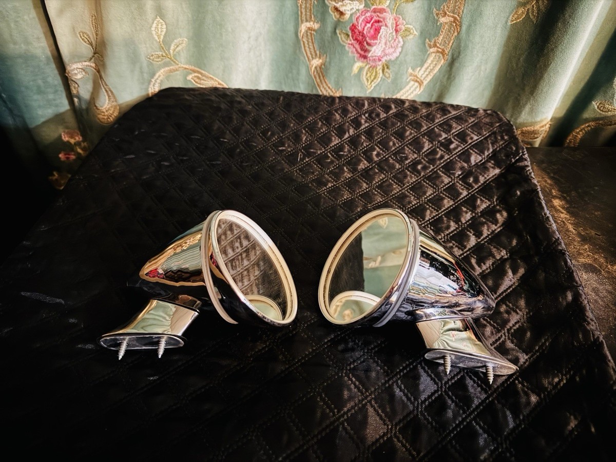 Vintage Talbot Berlin 300 Side Mirrors Pair Chrome Bullet Wing 3.5