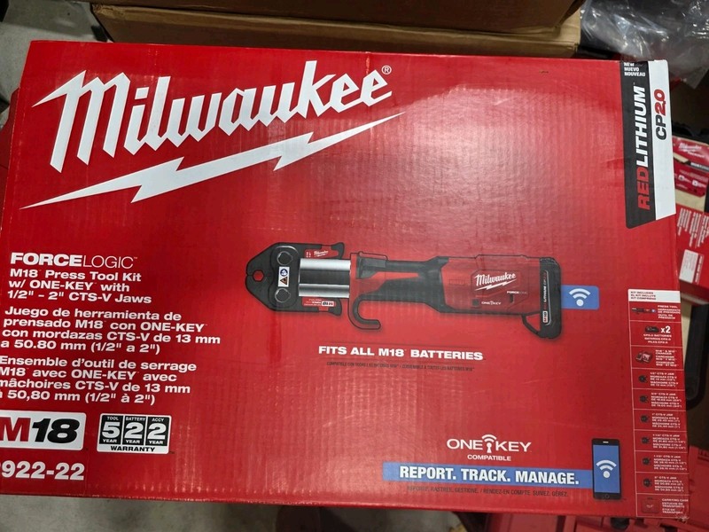 Milwaukee Force Logic M18 Press Tool Kit W/One Key With 1/2 - 2 Cts-V Jaws