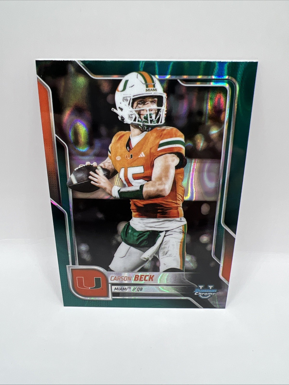 2025 Bowman University Chrome - Carson Beck #138 Teal Lava Refractor (RC)
