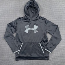 Under Armour ColdGear Hoodie Youth Large Black Loose Fit Pullover