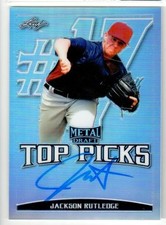 2019 Leaf Metal Draft JACKSON RUTLEDGE Top Picks Prismatic ROOKIE AUTO! #19/50!