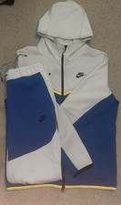 tuta nike tech pile panna/blu corte - taglia media - cu4489-236 cu4495-236