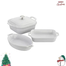 Staub Stoneware 4-pc, Mixed Baking Dish Set, White