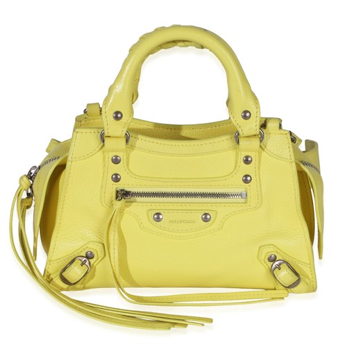 Balenciaga Yellow Grained Calfskin Small Neo Classic City Bag
