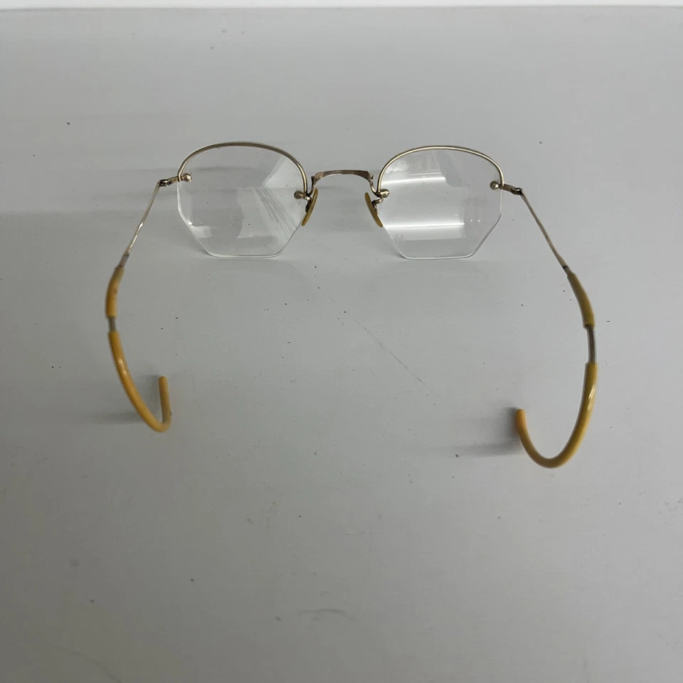 Antique 1920s Rimless Eyeglasses 12K Gold-Filled w/ Case Pince-Nez - Image 4 of 4