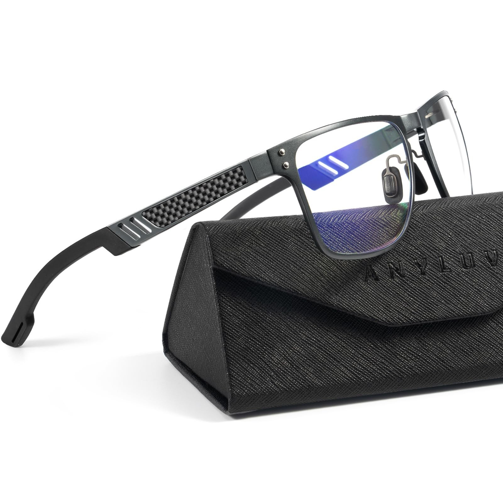 Blue Light Blocking Glasses for Men – Premium Gaming & Computer Eyewear with Clear Lens-image