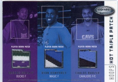 2002-03 Hoops Hot Prospects Haislip Humphrey Carlos Boozer Triple Patch 75/75