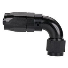 90 Degree Elbow Swivel Hose End Full Flow Fitting Adapter 6AN Black - 90 Degree