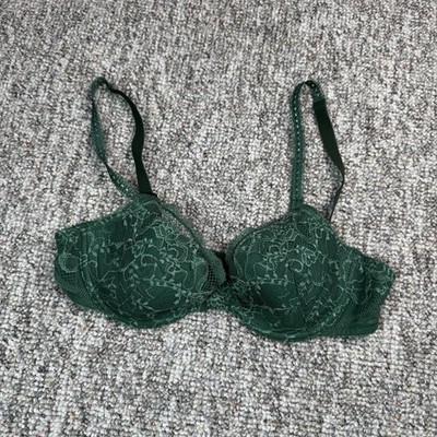 Jezebel Bra Size 38B Padded Lace Lingerie Green