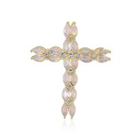 Welo Opal Vergoldetes Silber Kreuz-AnhäNger