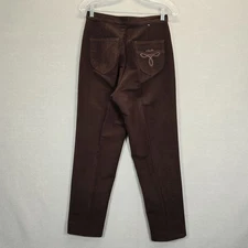 Vintage Chalie Chalie Velvet Slacks Brown  Pants Back Pocket Design Size 28