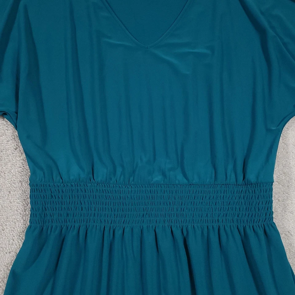 Vestido White House Black Market para mujer grande cintura elástica manga corta cuello en V Foto 4 de 4