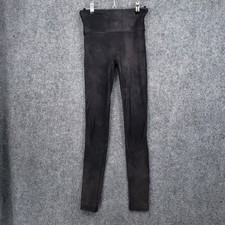 Spanx Leggings Womens S Small Black Faux Leather High Rise Ankle Pull On Yoga
