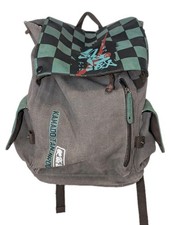 Tanjiro Kamado Demon Slayer Backpack Green Checkered School Bookbag Anime Manga
