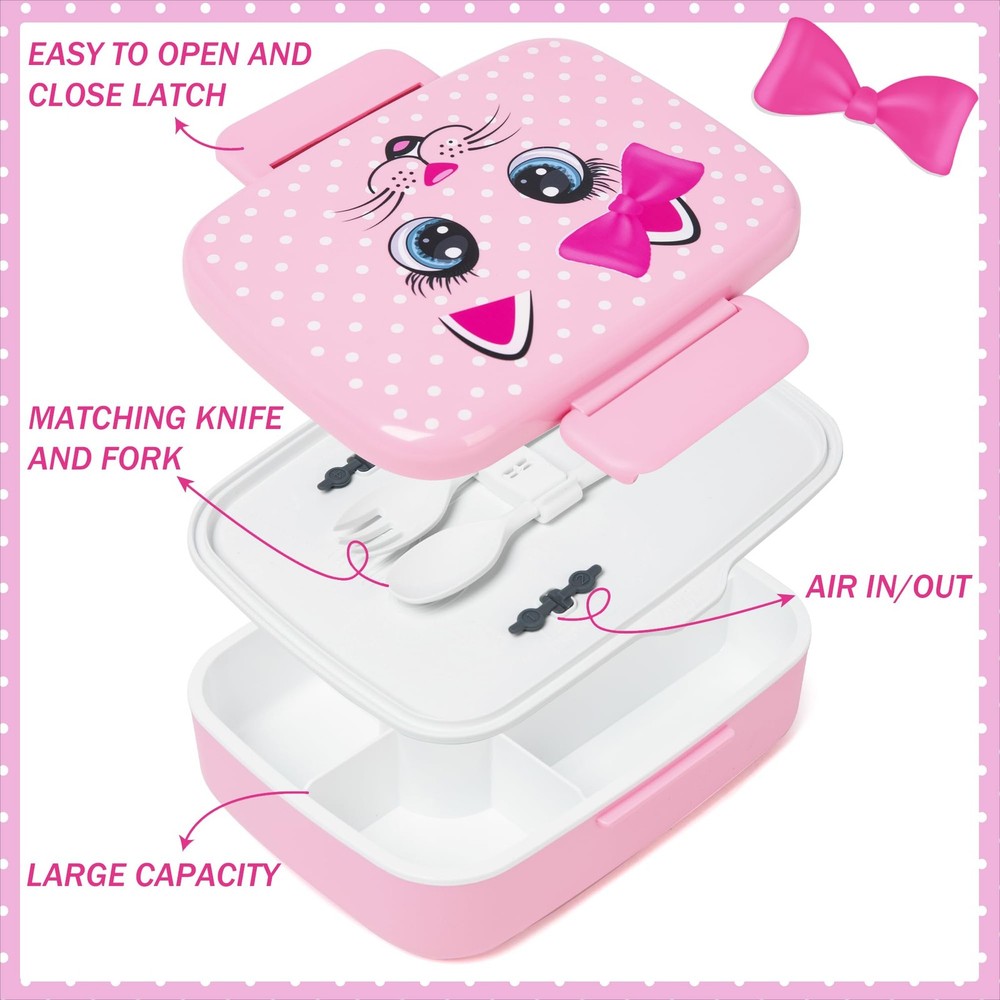 Kids Bento Lunch Box with Ice Pack for School Ages 5-12