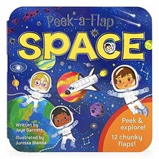 Peek-a-Flap Space Children's - Board book, by Cottage Door Press - Very Good