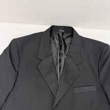 Dino Divinci Black Tuxedo Jacket Mens 42S Peak Lapel 3-Button Satin Trim Formal