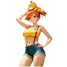 MISTY POKEMON REDHEAD 6" WEATHERPROOF CAR VINYL STICKER DECAL SEXY GIRL WAIFU