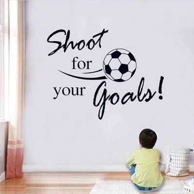  Shoot for Your Goals  Soccer Wall Decal, Large Football Sticker for Room Decor