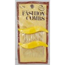 VINTAGE NEW 1975 Goody 8051 Fashion Combs Yellow USA