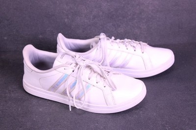 Adidas Sneaker Courtpoint Damen Sportschuhe Gr. 37   weiß silber Glitzer BS955