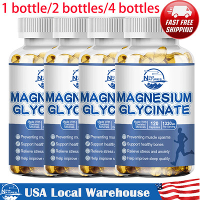 1330 MG Magnesium Glycinate Complex 120 Capsules High Absorption Magnesium USA