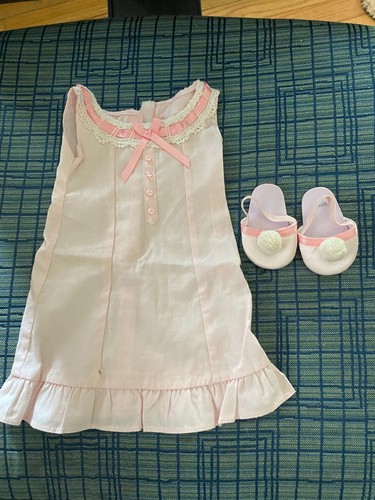 American Girl Samantha's Beforever Pink Nightgown and Pom Pom Slippers