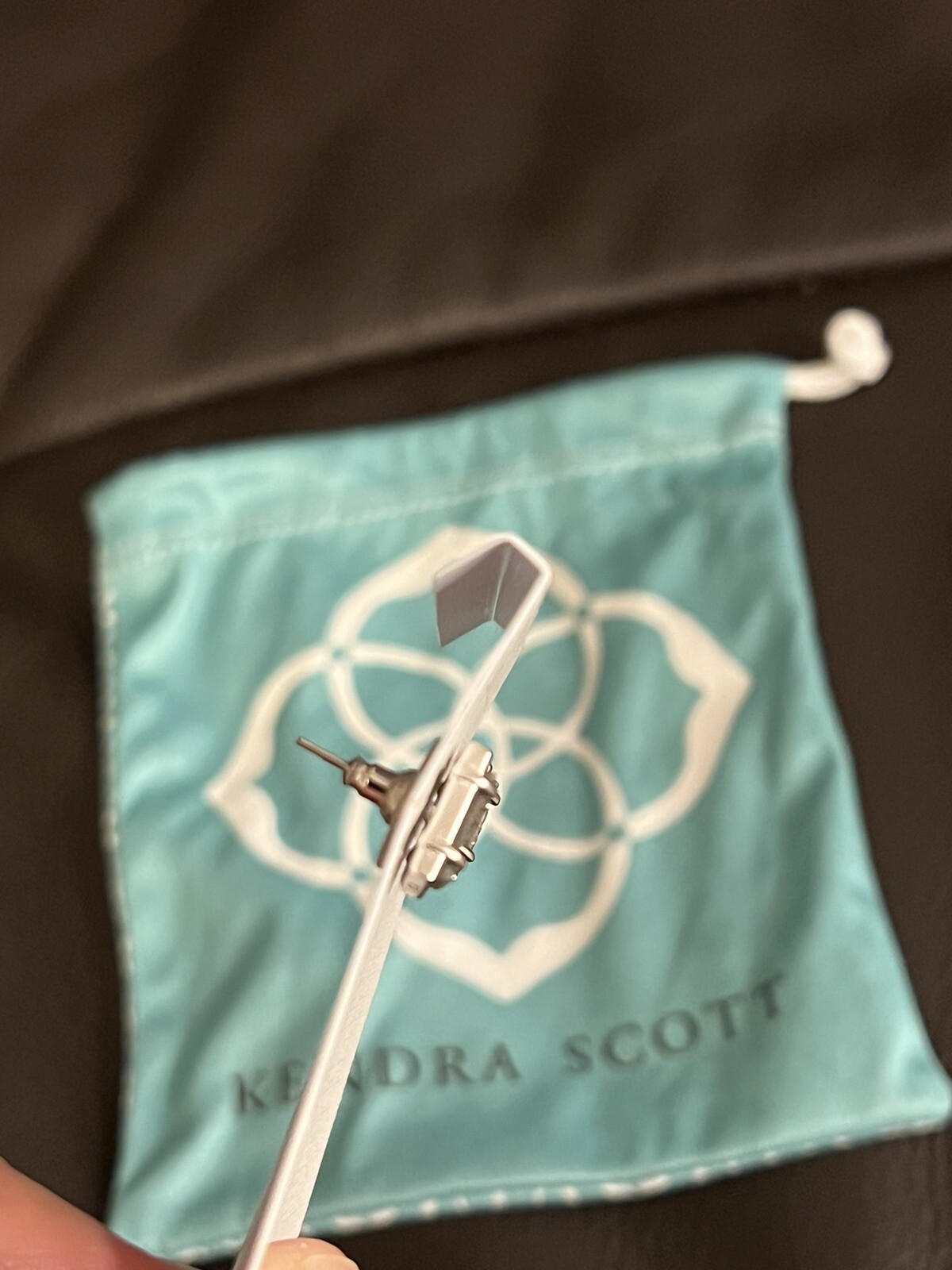 Kendra Scott earrings Silver Rectangle Shape, Wit… - image 5