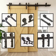 CCJH4FT-20FT Bypass Sliding Barn Door Hardware Kit For Double/Four Doors,Closet