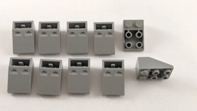 10X LEGO INVERTED SLOPE Brick 33* 2 x 3 Part 3747a OLD LIGHT GRAY ...