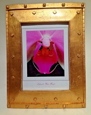Framed Photo ''Listen to Your Heart'' Pink Orchid Signed Print  7 .5 in X 10 in