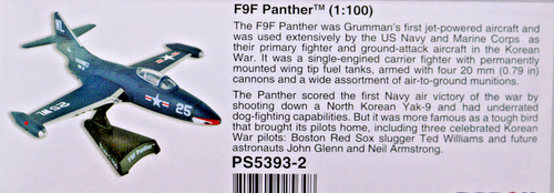 Marine F9F Panther Korea 1947 Fighter 1:100 PS5393-2 Daron Same Day Shipping - Picture 12 of 13