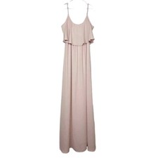 Show Me Your Mumu Caitlin Ruffle Maxi Dress Neutral Mauve Womens 1X