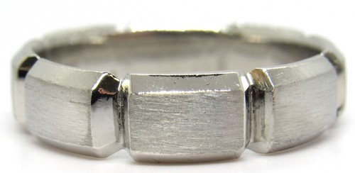 MEN'S Designer Jeff Cooper PLATINUM Band Ring Estate 950 5mm Size 9.5 Brushed - Picture 3 of 7