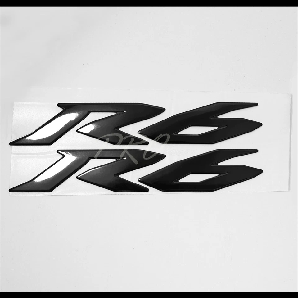 8" 3D FAIRING/GAS FUEL TANK YAMAHA LOGO EMBLEM+6" STICKER FOR YZF-R6/R6S BLACK - Image 4 of 4