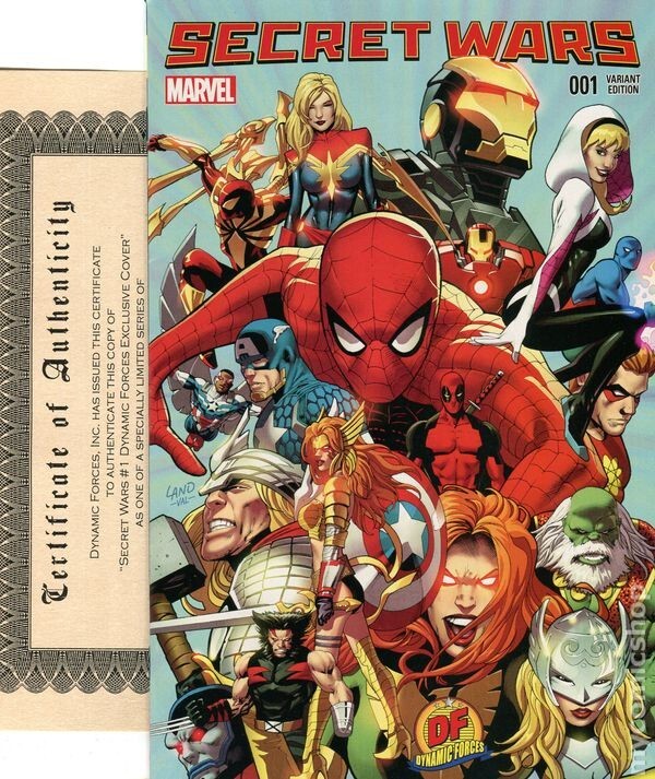 MARVEL-DF Exclusive Secret Wars #001 Variant Cover by Greg Land w