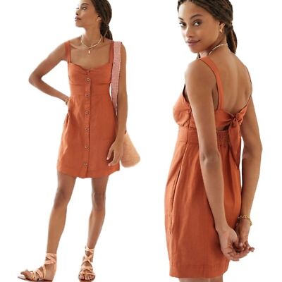 Maeve Anthropologie Twist Front Orange Linen Mini Dress XS | eBay Maeve Anthropologie Twist Front Orange Linen Mini Dress XS | eBay