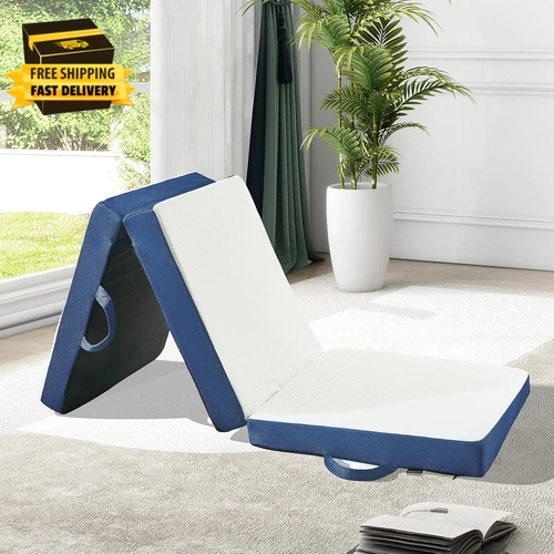 Folding Mattress Single Size,6 Inch Memory Foam Tri Portable Trifold Mattress To