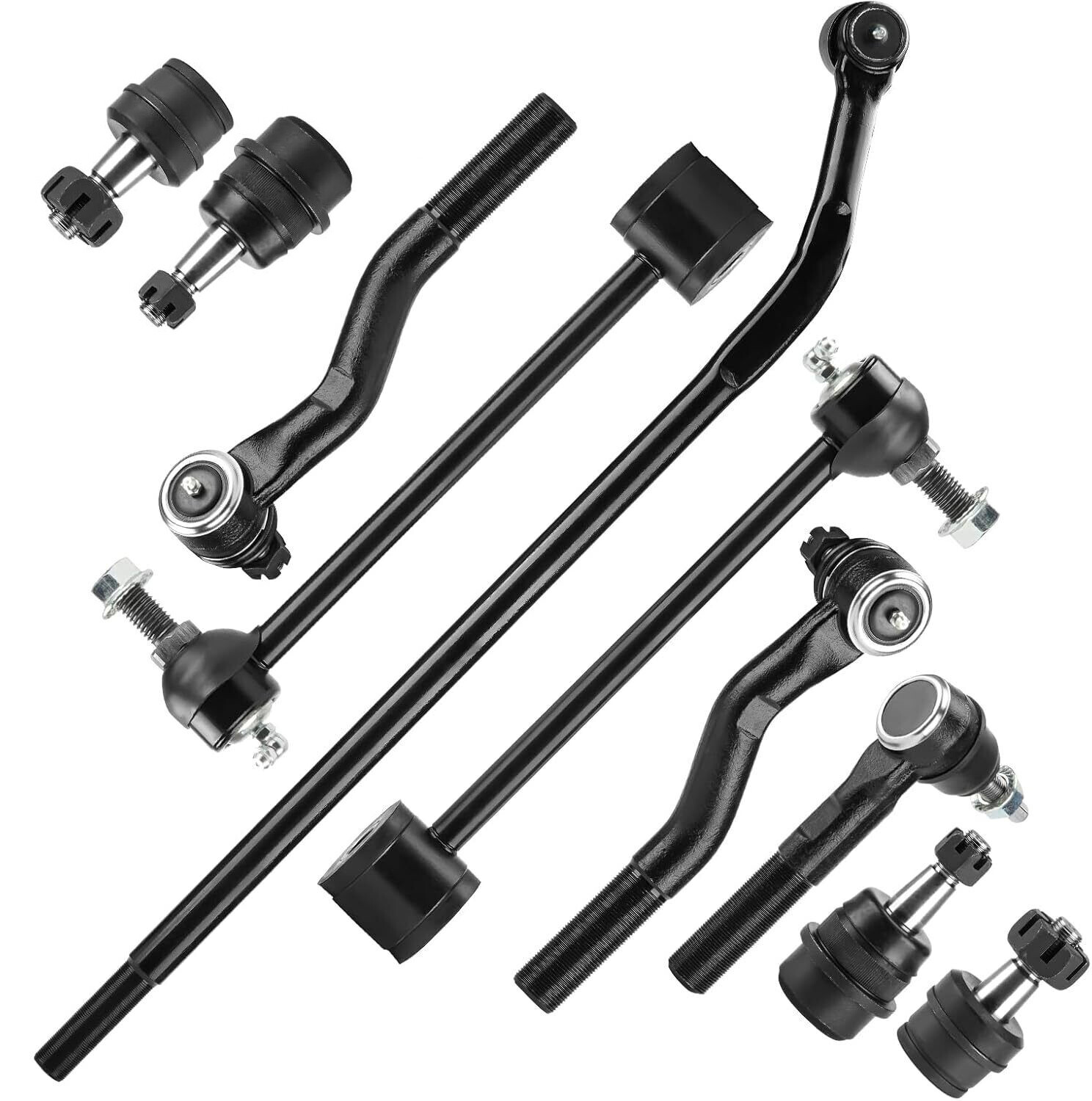 10pcs Front & Rear Drag Link Tie Rod Ends Suspension For 2007-2017 Jeep Wrangler