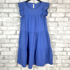J.CREW FACTORY 100% Cotton Mini Blue Gauze Dress sz 6 BP628