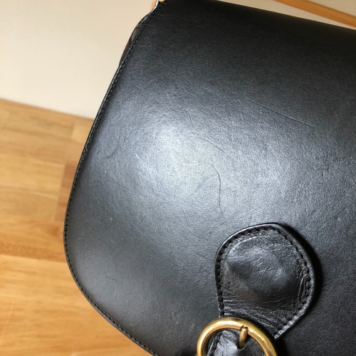 Vintage Bally Black Leather Smooth Saddle Crossbody Bag Purse - Picture 4 of 24