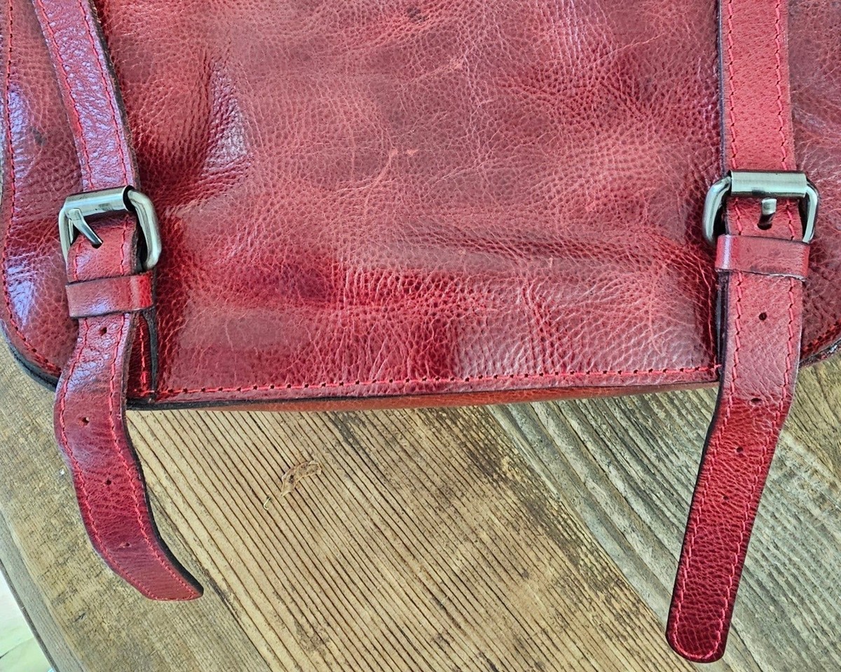 Patricia Nash Jovanna Tassels Braided Backpack Crimson Red 
