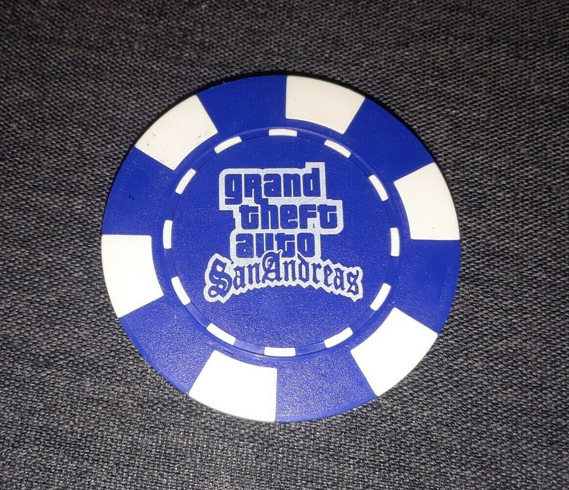 GTA San Andreas Poker Chip, Rockstar Video Game Promo Items, Color: BLACK