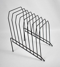 Vintage Metal Wire Record Holder / File Holder / Magazine Rack 12  x9   8 Slots 