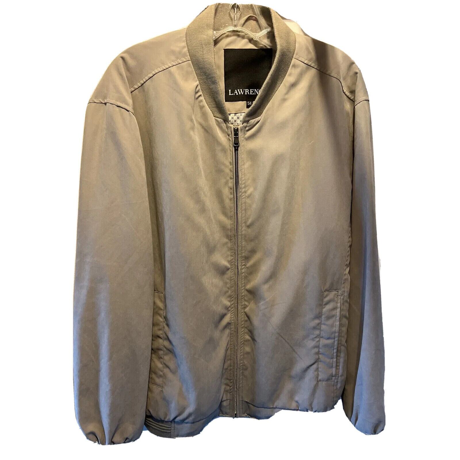 Lawrence Men’s 54 Cream Beige LS Full Zip Polyester Nylon windbreaker Jacket