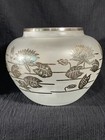 Art Nouveau Sterling Silver Overlay Satin Glass Water Lily 5” Vase