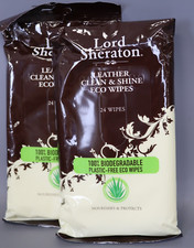 Leather Clean and Shine Wipes - 24 in a pack - Two Packs 48 wipes  Pack of 2 